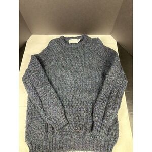 Patrick Malin Hand-Loomed Wool Sweater Pullover Blue Donegal Ireland Mens XL